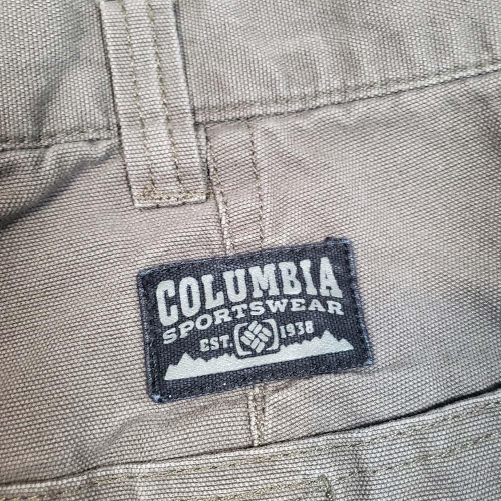 Columbia Canvas Utility Pants Mens 38x32 Gray Straight Leg Cotton Workwear - Picture 4 of 12